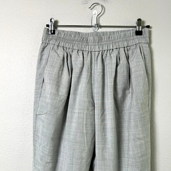 J Crew Harlow Pull On Pants Womens 8 Gray Wool Blend Lined Elastic Waist B5604 - Picture 2 of 16